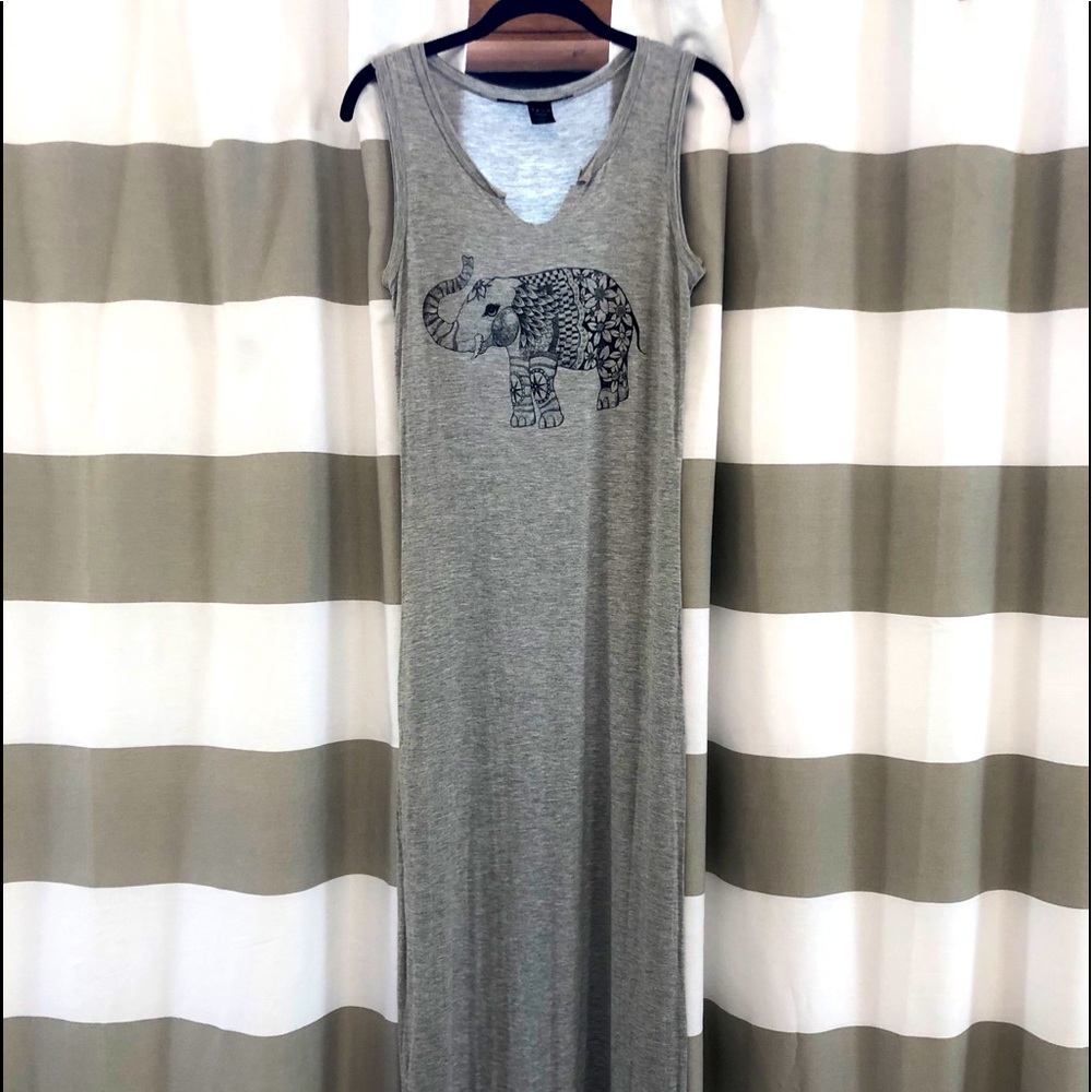 Gray Elephant Maxi Dress